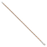 Sterling Silver And Rose Vermeil 2.5mm Diamond-cut Rope Chain